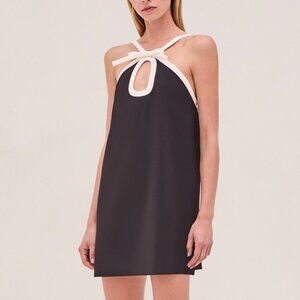 Alexis Elenora Mini Dress - Black/White Bow Party Cocktail Event
